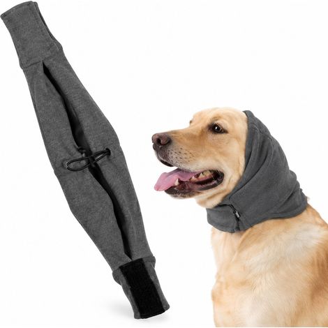 Snood Chien,Soulagement de L'anxiété Liée au Ronflement,Bonnet pour Chien,Cache Oreille Chien,CouvreChef AntiBruit,ChauffeCou et Oreilles pour Chien Hiver (Gris)
