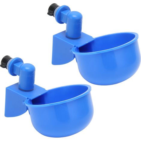 Lot de 2 abreuvoirs automatiques pour poulets, antirouille, installation facile, bleu, pour élevages de volailles. (1/5)