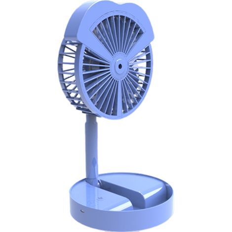 Mini ventilateur électrique à 3 vitesses, moteur sans balais, brumisateur de bureau, port de chargement USB, bleu (1/5)