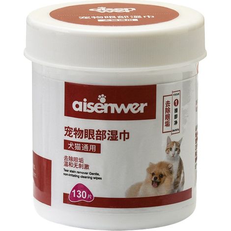 Wipes Pour Animaux - Lingettes Humides Jetables En Non-tissé Avec Extrait D'aloès - Pour Nettoyage Des Larmes Et Des Poils De Chien Et Chat - 130 Pièces (1/5)