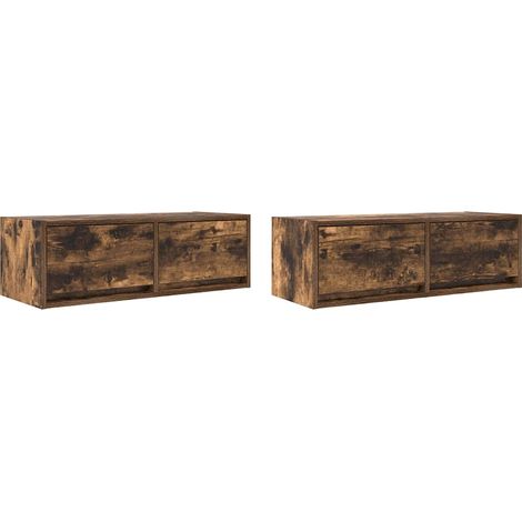 Maison Exclusive - TV-Schränke 2 Stk. Räuchereiche 80x31x25,5 cm