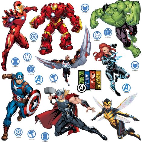 sticker mural Vengeurs bleu, rouge et vert  - Sanders & Sanders (1/3)