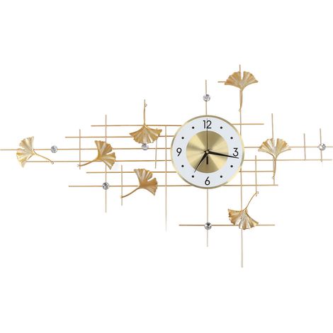 Horloge murale design nordique luxe, pendule artistique pour salon salle à manger, décoration murale moderne, grand format (JT2078B-100, piles non incluses) (1/5)