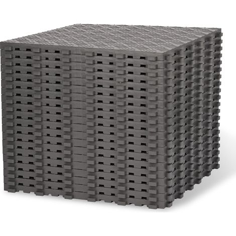 Lot de 20 sols de garage en PVC - 40 x 40 cm - Carreaux en caoutchouc antidérapants - Carreaux de sol imbriqués - Carreaux en caoutchouc résistant - Épaisseur : 18 mm - Gris (1/5)