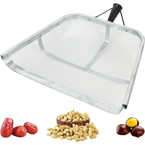 Pelle à grains en acier inoxydable – Passoire de jardin robuste avec manche ergonomique et adhérent, pelle à tamis portable multifonction pour une utilisation dans l'agriculture (1/5)