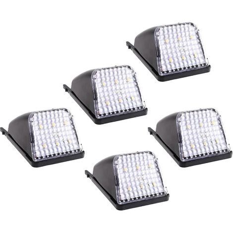 Lot de 5 feux de pare-soleil LED 24 V pour camions Volvo (références 20398824 et 20425484), compatibles avec les modèles Volvo FH, FM, NH, FH12, FH16 et FM9 (feux supérieurs blancs). (1/5)