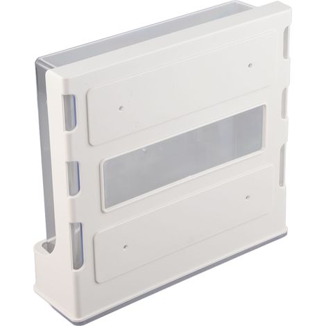 Boîte de rangement sous bureau grande capacité en plastique adhésif avec étagère dissimulée et tiroir, idéale pour ranger téléphones, accessoires et fournitures de bureau. Blanc, largeur 23 cm. (1/5)