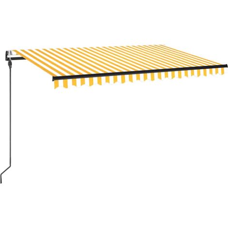 Maison Exclusive - Tenda Automatica con Sensore Vento LED 450x300 cm Gialla Bianca (1/5)
