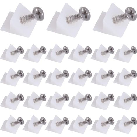 BEBUSINGOTO 100 unidades cuñas de reparación, soporte de refuerzo para cajón, conector inferior con tornillos, soporte para cajón, estabilizadores de conector trasero para reparar estantes de muebles (1/5)