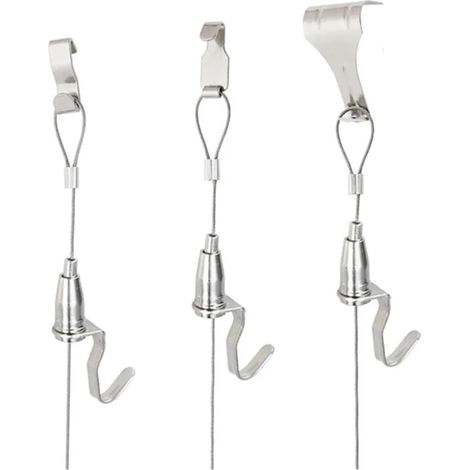 Kit de crochets suspension pour tableaux, fil cadre en acier (1/5)