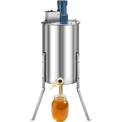 Pour 3 Grands Cadres Extracteur de Miel Électrique Apiculture Centrifugeuse Inox Couvercle Transparent Pieds Réglables (1/5)