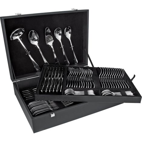 Set completo di posate de. Arcos Serie Lisboa - Posate de 113 pezzi in elegante valigetta regalo - Monoblocco de un pezzo sola pezzo de Acciaio inox - colore argento. (1/5)