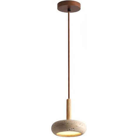 Lampes suspendues en marbre jaune Lustre de table à manger Style japonais Wabi-Sabi Plafond en travertin Suspension Lampe de chevet nordique Restaurant Allée Suspension (1/4)