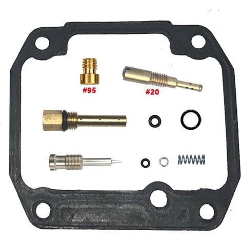 Kit de réparation de carburateur pour GS125 1982-1994 125cc BS26 Kit de base Compatible avec GS125 carburateur BS26 monocylindre 125cc joints en nitrile résistants à l'essence, gicleurs en laiton