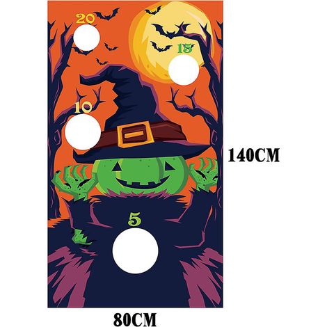 Ensemble de jeux d'extérieur pour Halloween : bannière, pouf, bac à sable et décoration. (1/4)