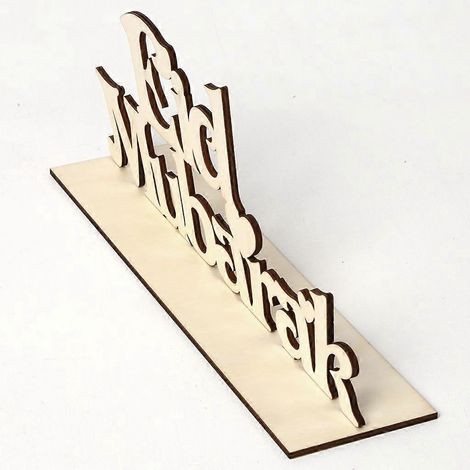 Décoration en bois Eid Mubarak pour la maison, lettres musulmanes à faire soi-même, bois naturel, intérieur (1/4)