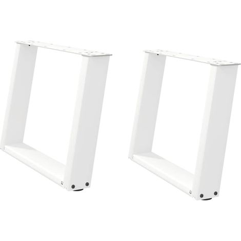 Maison Exclusive - Couchtischbeine U-Form 2 Stk. Weiß 60x(42-43)