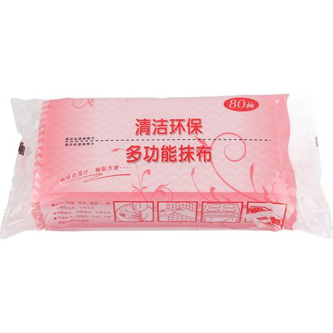 80 lingettes jetables antiadhésives en non-tissé, chiffon de cuisine rose, essuie-mains absorbant pour vaisselle (1/5)