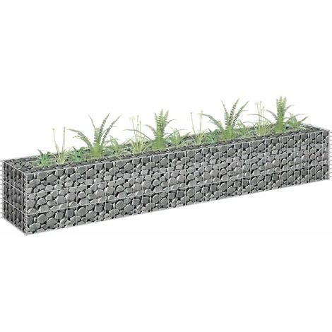 Potager surélevé en gabions, acier galvanisé, 180×30×30 cm