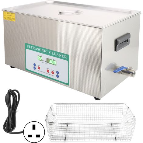 Nettoyeur Ultrasons 22L 480W Cuve Ultrasonique Machine de Nettoyage Minuteur DK-822HTD Prise UK AC220V (1/5)