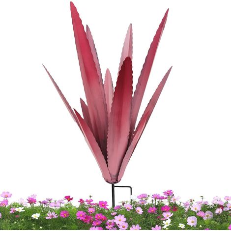 1 Sculpture Agave, Métal, Fait Main, 29x29x45cm, Fer Forgé, Jardin Intérieur Extérieur (1/5)