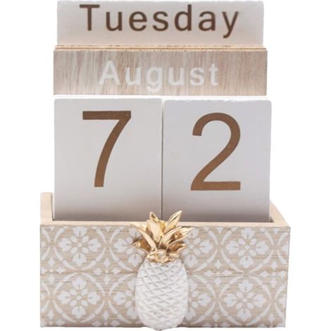 Calendrier En Bois - Calendrier Perpetuel Avec Échelle De Date - Décoration De Bureau Et De Salon - 1 Pièce (1/5)