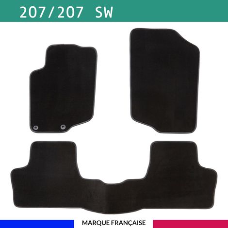 Tapis de voiture - Sur Mesure pour 207 / 207 SW / 207+ (2006 - 2014) - 3 pièces - Tapis de sol antidérapant pour automobile (1/4)