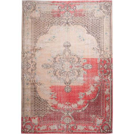 Tapis Imprimé Rétro Antique "Vintage" Rouge 140 x 200 cm (1/4)