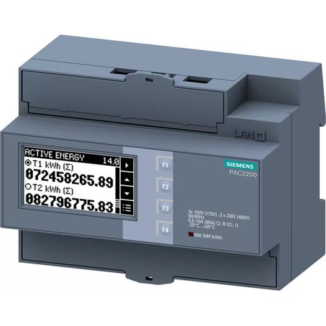 Siemens SENTRON Messgerät 7KM PAC2200 3-phasig 65 A Hutschienengerät M-Bus Gerät (1/2)