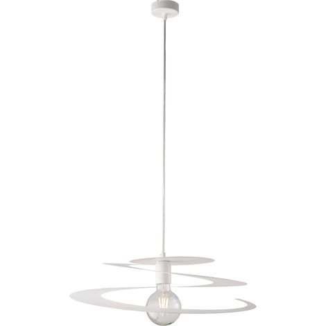 Sospensione Moderna 1 Luce Spring Ferro Laccato Bianco Taglio Laser (1/3)