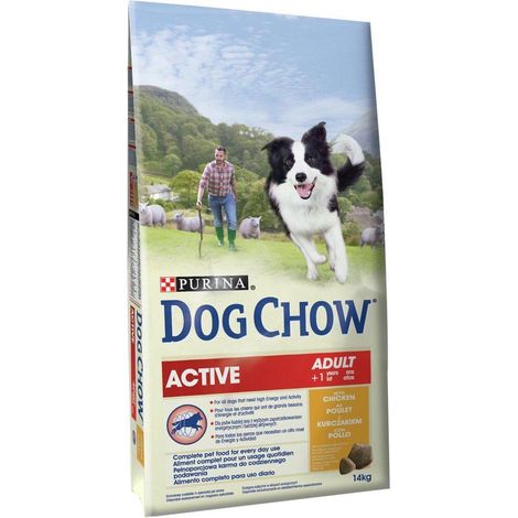 Purina chien chow poulet actif 14 kg pour chiens adultes љ haute activit (1/5)