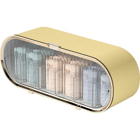 Organisateur mural pour sous-vêtements en plastique robuste, tiroir anti-poussière gain de place pour chambre, salle de bain, jaune (1/5)