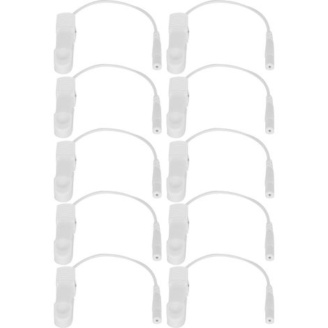10 pièces câbles électrodes clips oreilles 2.0mm pour appareil de massage TENS numérique (1/5)