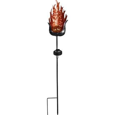 Lampe de jardin LED. lampe solaire étanche à effet flamme. alimentée par l'énergie solaire. pour allée de jardin (1/4)