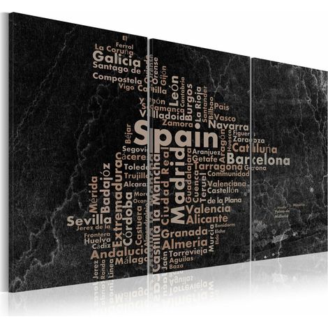 Tableau carte de l'espagne sur le tableau noir - 120 x 60 cm (1/3)