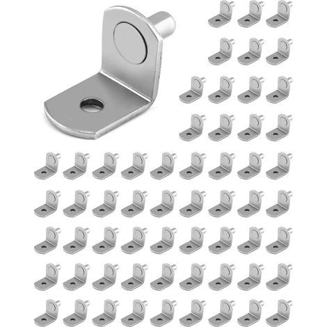 60 Pcs Taquet Etagee en Fome de L, 5mm Cheville Etagee en Fe Nickelé pou Meuble Amoie Placad Bibliothèque Agent (1/2)