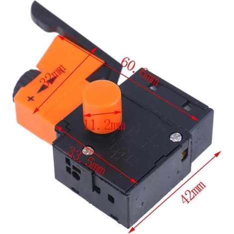 6A 250V5E4/FA2-6/1BEK Interrupteur de vitesse réglable dans le sens horaire/antihoraire, adapté aux interrupteurs à gâchette des perceuses électriques et des outils électriques. (1/3)
