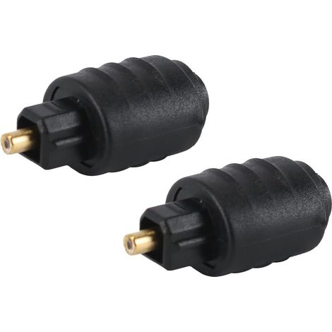Adaptateur audio optique Toslink mini jack femelle 3,5 mm vers audio optique Toslink, noir, 2 pièces (1/5)