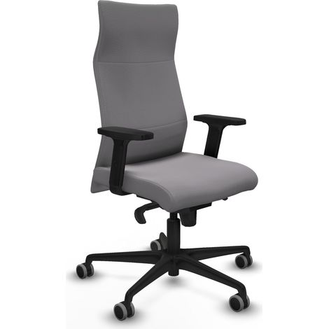 Albacete dirección sincro similpiel gris brazos 2D base nailon ruedas 65 engomadas