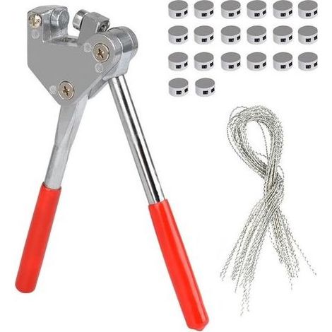 Pinces à sceller Set de pinces à plomb rouge 10 mm poignée en plastique (1x pince à câble de scellage + 20 x fils + 20 x fils de scellage) (1/5)