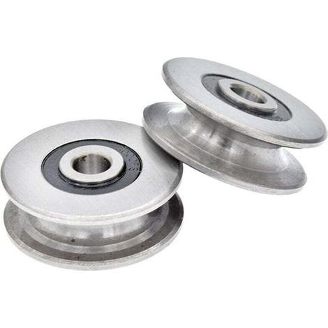 Poulie de roulement à billes en acier inoxydable avec rainure en U profonde de 8 mm, 250 kg, poulie en métal pour guide de levage, diamètre intérieur (40 x 13 mm) (1/3)
