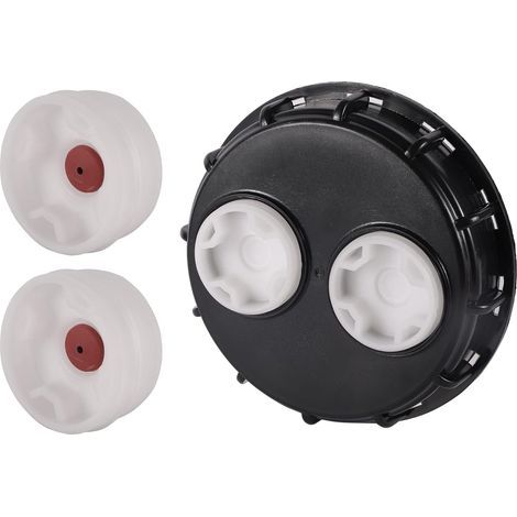 IBC Tank Cap 163 mm, Vented IBC Tank Lid with 2" Replacement Caps for 1000L Tank Valve, Rainwater Tank, Container (1/5)