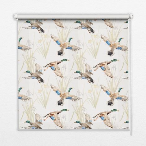 Tenda a Rullo Interna per Finestra - Tenda Filtrante Luce - Tenda Privacy - Tenda Decorativa Rettangolare - Rullo per Interni - (100 cm x 100 cm) - Anatre volanti (1/5)