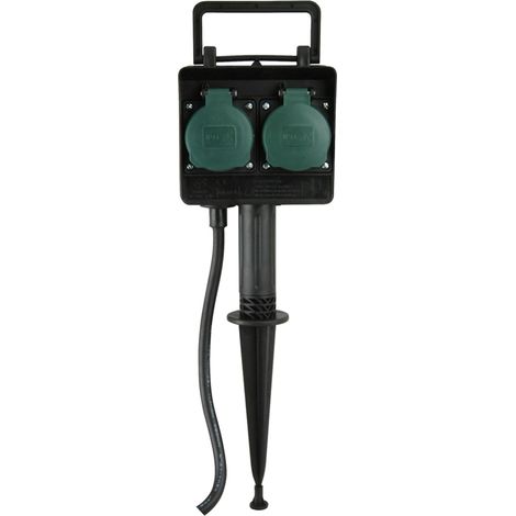 Unitec 44202 - Picchetto da giardino con doppia presa di corrente, cavo da 1,5 m (1/3)