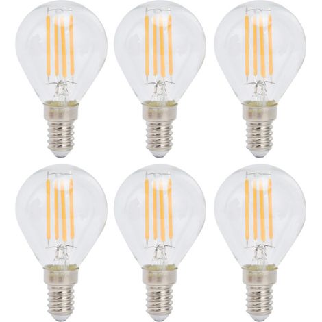 6 Ampoules LED E12 G45 4W Vintage, Verre Clair, Lumière Chaude, Décoration Maison, 110V (Lot de 6) (1/5)