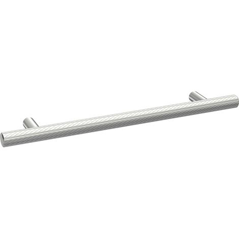 Nuie Satin Chrome 220mm Knurled Bar Furniture Handle with 160mm Hole Centres - H011
