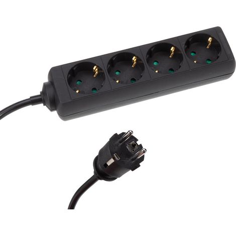 4-FACH-STECKDOSENLEISTE MIT SCHRUMPFSCHLAUCH - 3G1.5 - KABEL: 5 m - SCHUKO (1/2)
