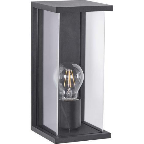 Applique Murale d'Extérieur Moderne Lampe Métal Aluminium Synthétique Noir Mat Wakal