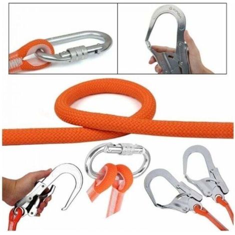 Longe de sécurité 1.6M - Harnais anti-chute avec crochet en acier - Résistante et confortable - Protection travail haute altitude - Alpinistes et travailleurs