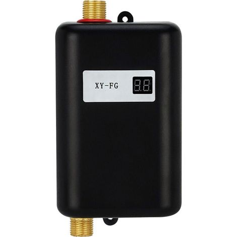 Chauffe-Eau Electrique 220V 3400W Chauffe-Eau Instantané Convient pour convertir de l'Eau Froide en Eau Chaude Température de Débit d'Eau Réglable pour Cuisine Salle de Bain(Black) (1/4)
